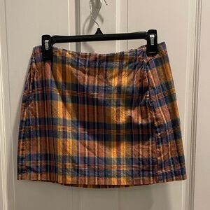 Urban Outfitters Plaid Mini Skirt in Orange and Blue